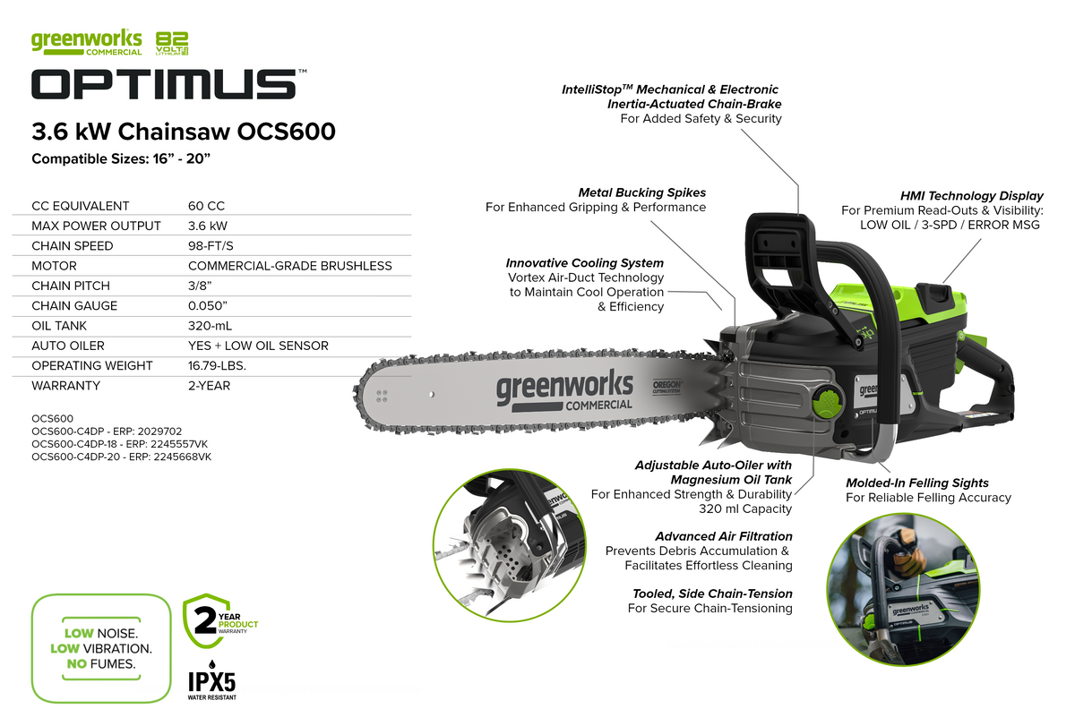 OPTIMUS Chainsaw 3,6 kW | OCS600