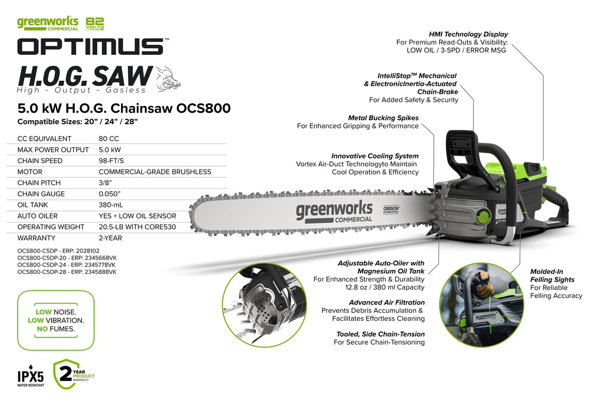 OPTIMUS Chainsaw 5,0 kW | OCS800