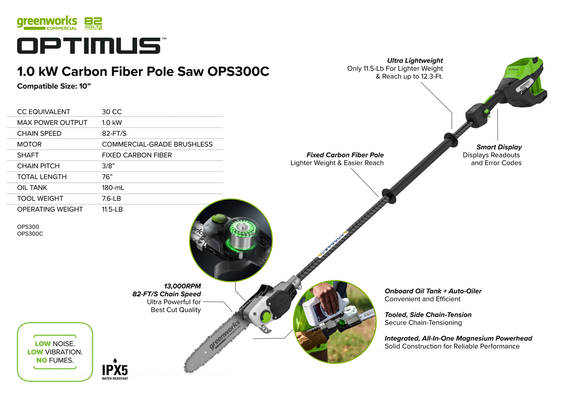 OPTIMUS Pole-Saw, Fixed Short Shaft | OPS300