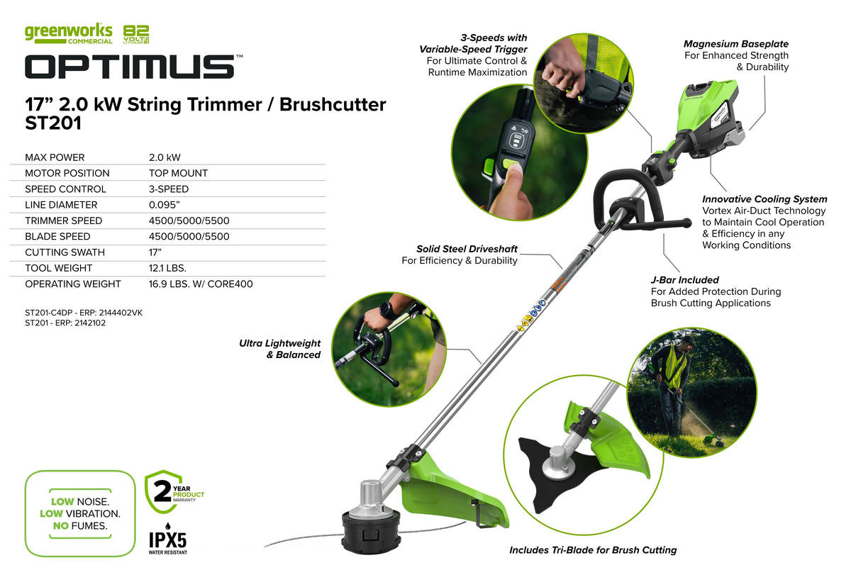 OPTIMUS Trimmer 2,0 kW, String/Tri-Blade | ST201