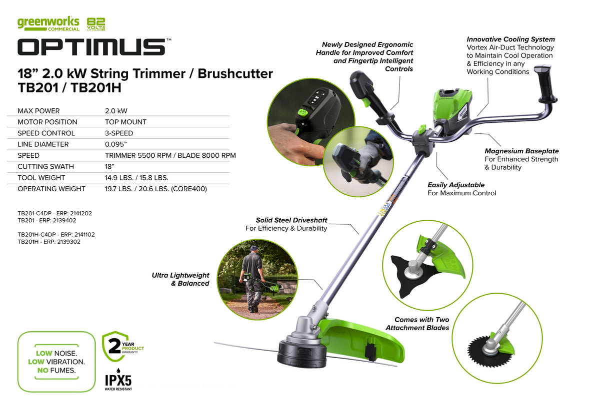 OPTIMUS Brushcutter 2,0 kW | TB201/TB201H