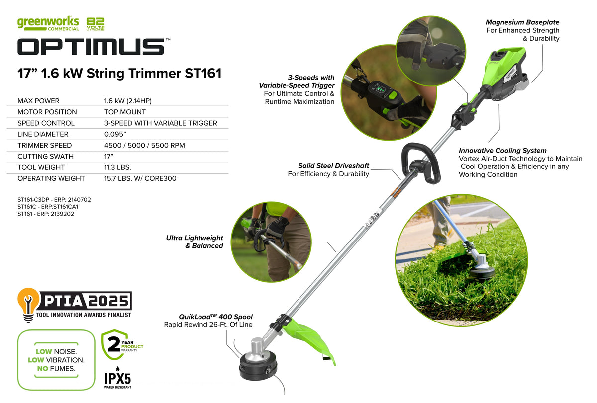 OPTIMUS Trimmer 1,6 kW, String/Tri-Blade  | ST161